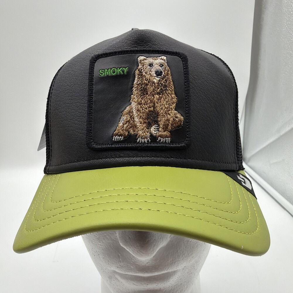 Goorin Bros The Farm Smoky Shleather Bear Grizzly Snapback Trucker Hat Cap NWT